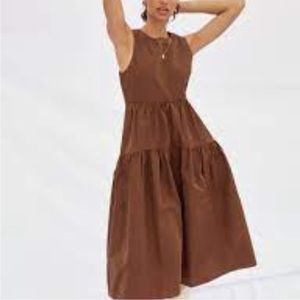 GORGEOUS WILFRED ARITZIA TAFFETA STYLE BROWN DRESS